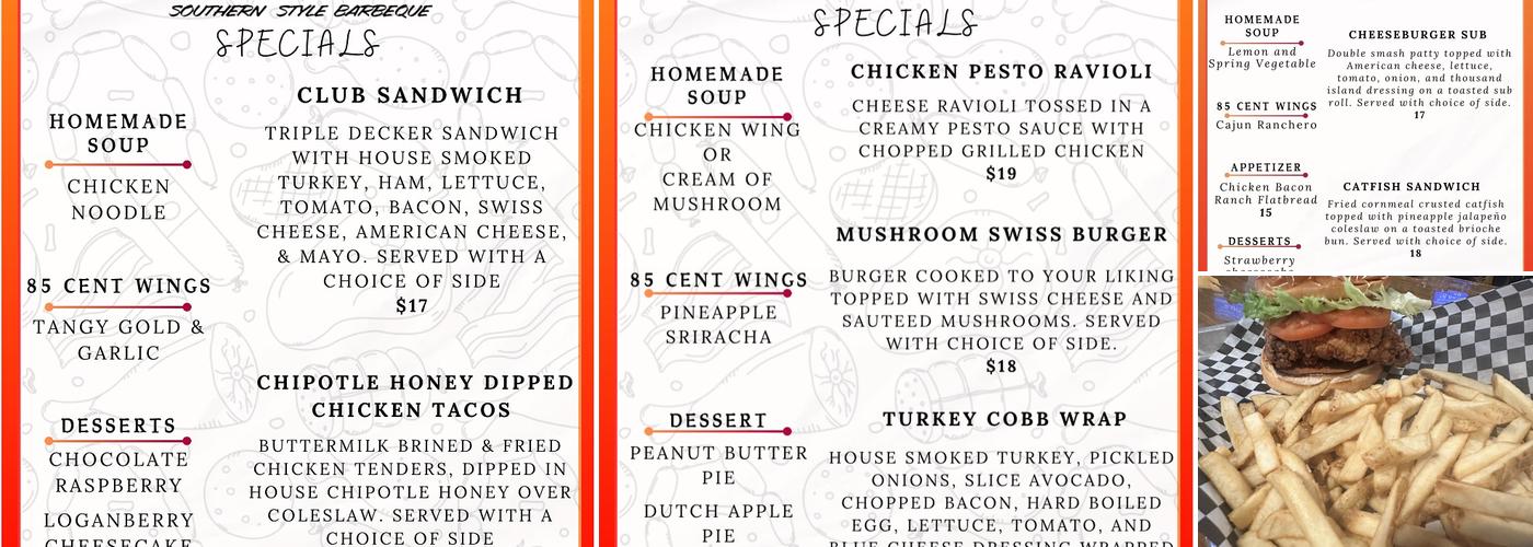 Fred's Menu