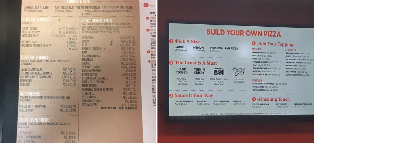 Pizza Hut Menu