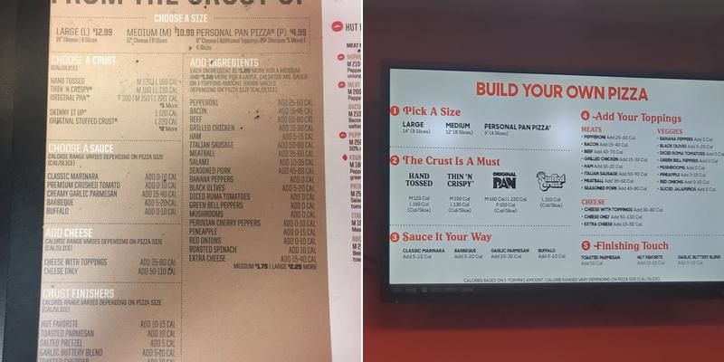 Pizza Hut Menu