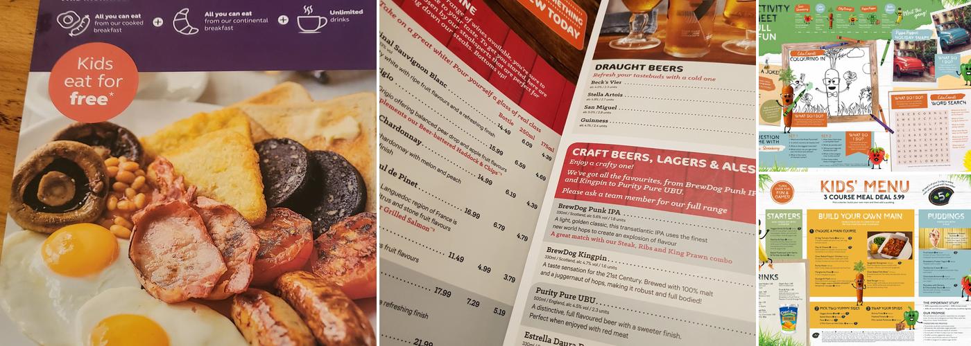 Heaton Park Beefeater Menu