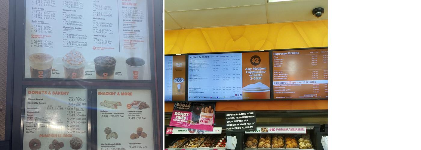 Dunkin' Menu