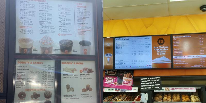 Dunkin' Menu
