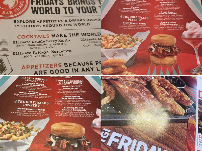 TGI Fridays Menu