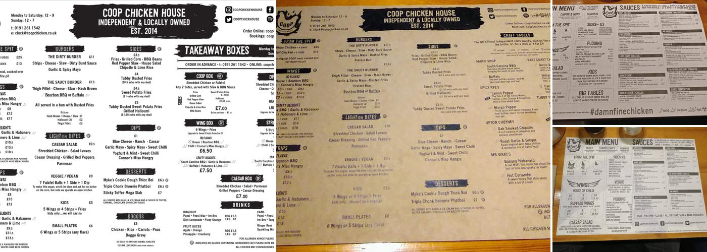 COOP Chicken House Menu