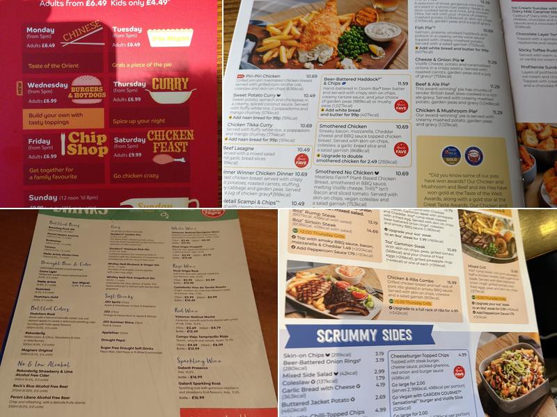 Dunelm Ridge Brewers Fayre Menu