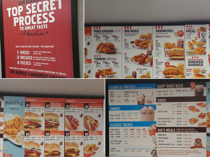 A&W Restaurant Menu