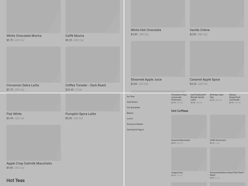 Starbucks Menu