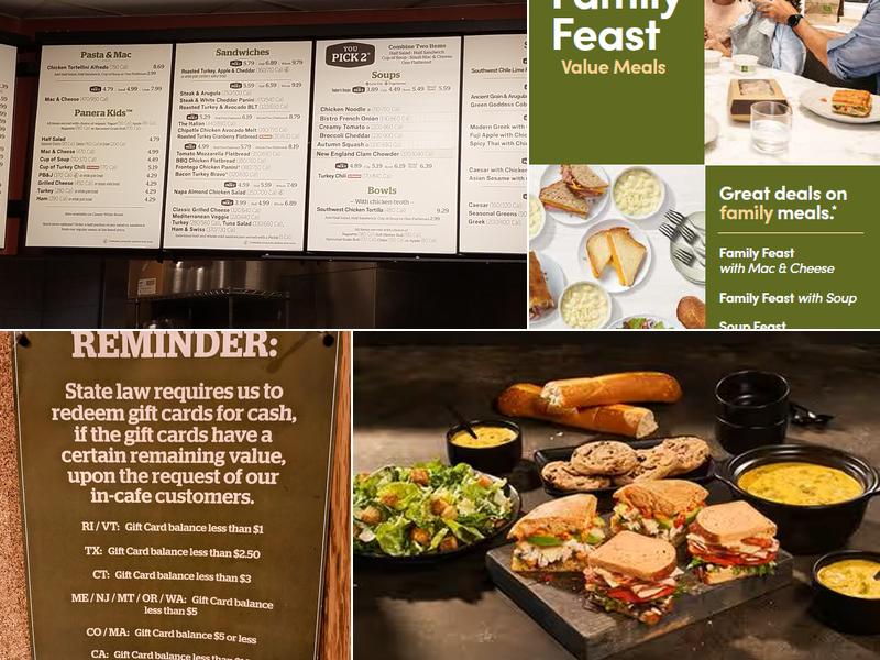 Panera Bread Menu