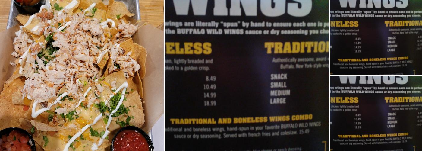 Buffalo Wild Wings Menu