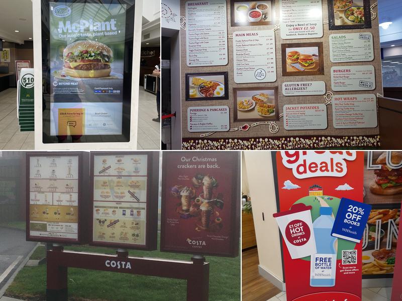 Roadchef Tibshelf M1 Northbound Menu