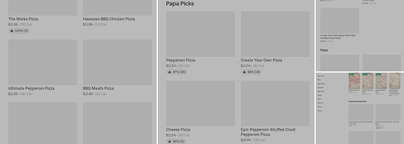 Papa Johns Pizza Menu