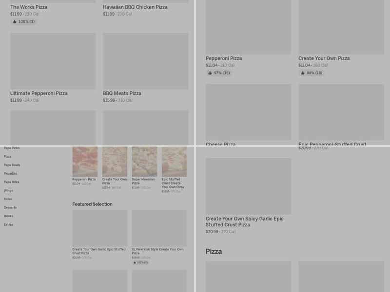 Papa Johns Pizza Menu