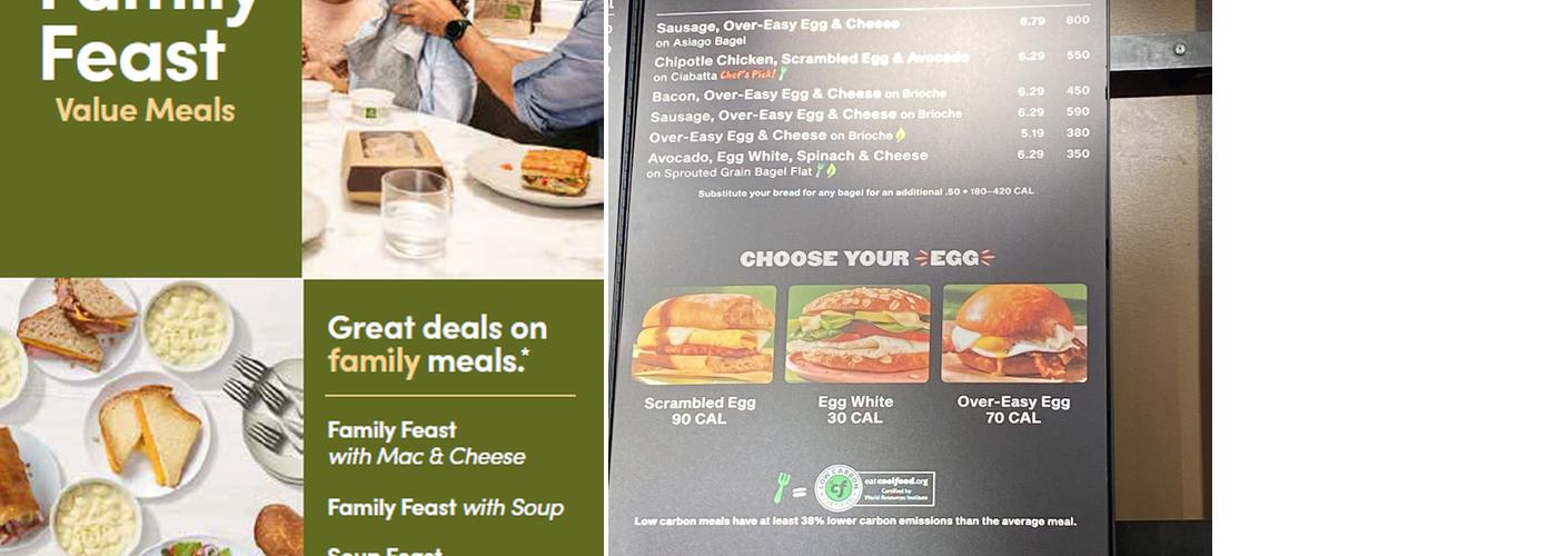 Panera Bread Menu