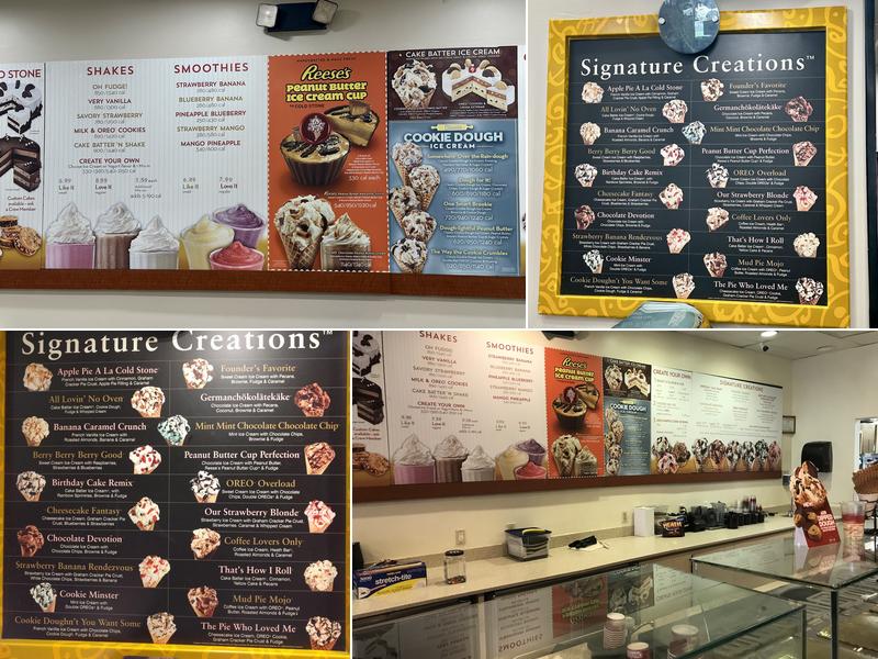 Cold Stone Creamery Menu