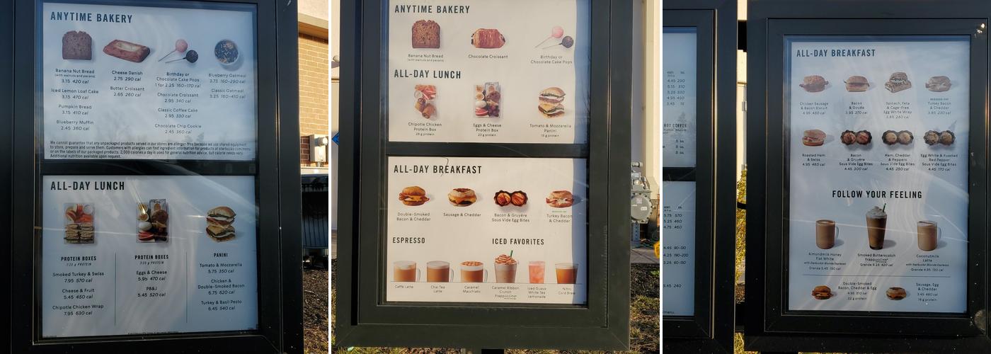 Starbucks Menu