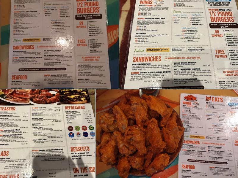Hooters Menu
