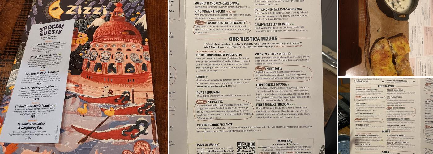 Zizzi - Bracknell Menu