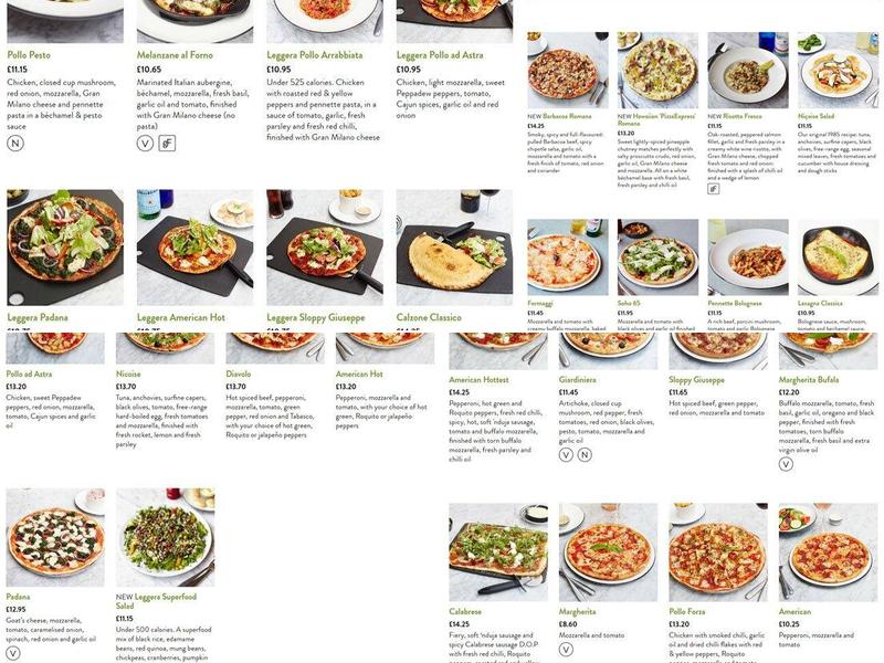 Pizza Express Menu