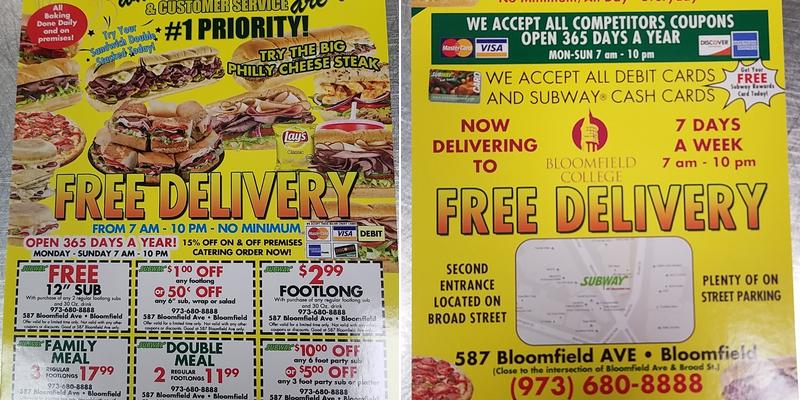 Subway Menu