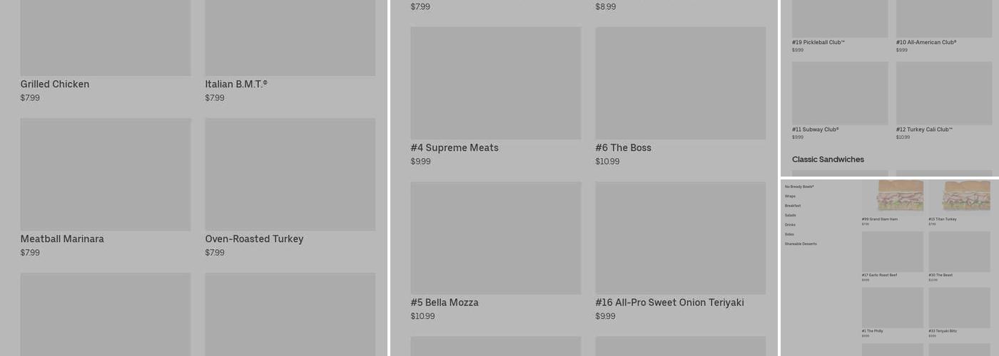 Subway Menu