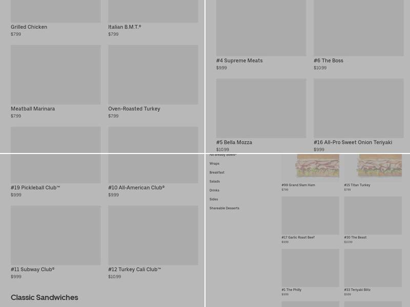 Subway Menu