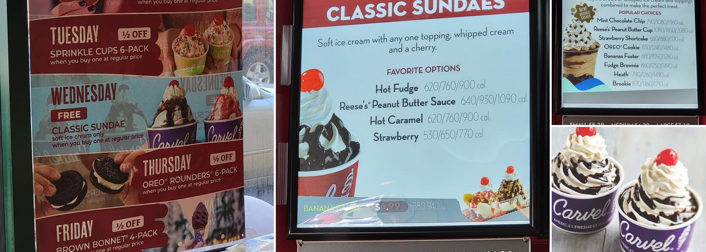 Carvel Menu