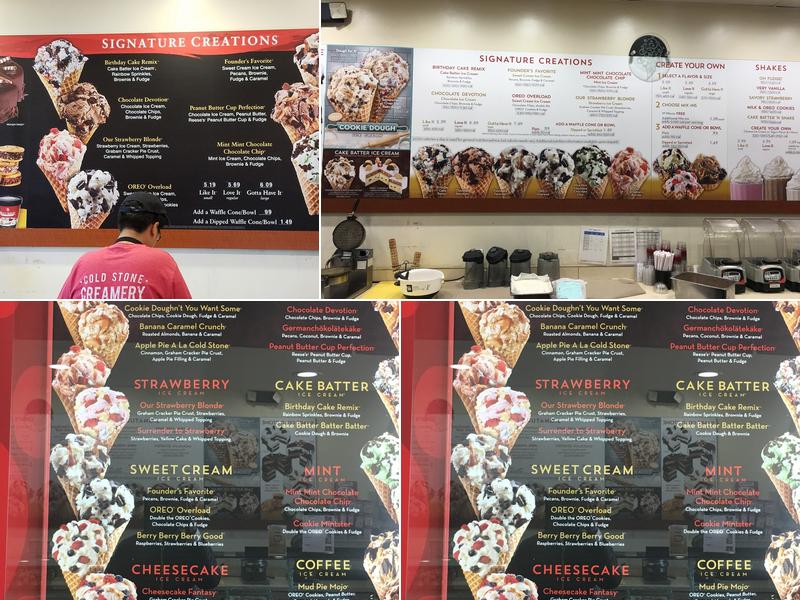 Cold Stone Creamery Menu