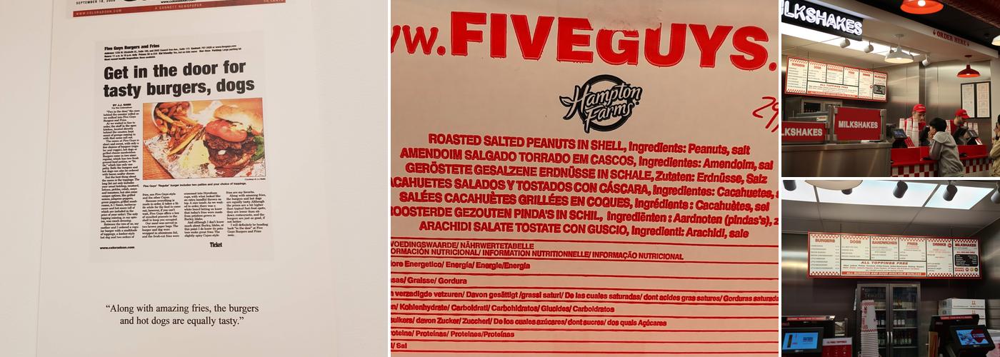 Five Guys Oxford Menu