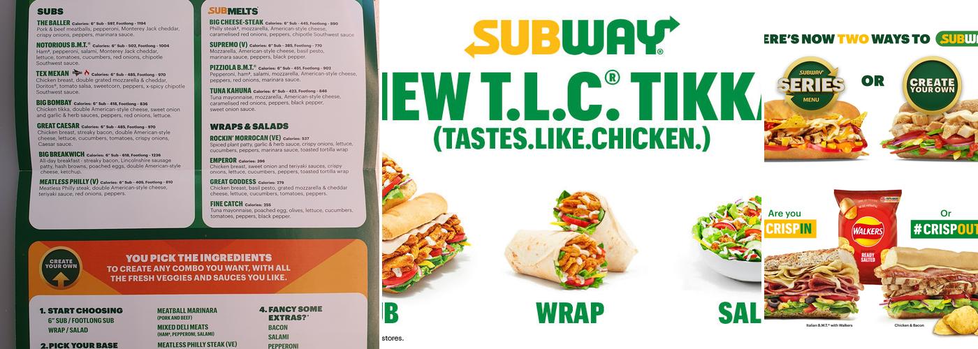Subway Menu