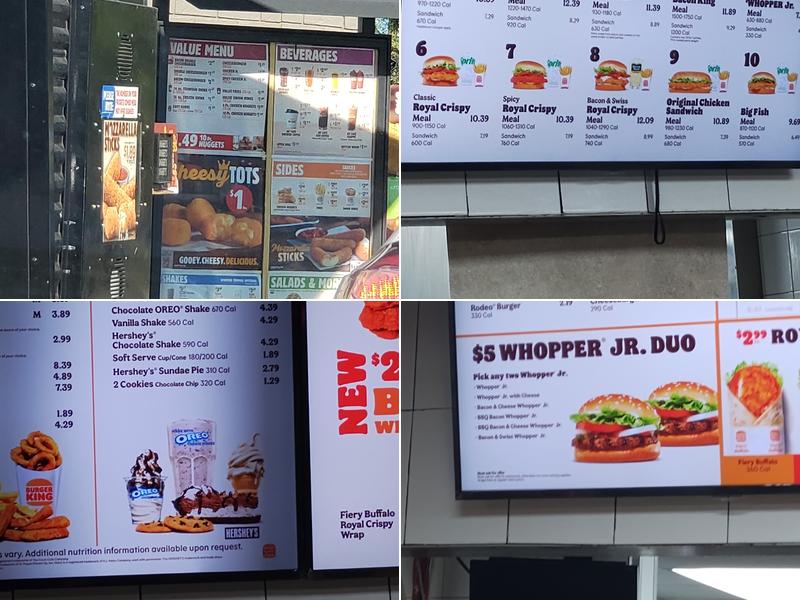 Burger King Menu