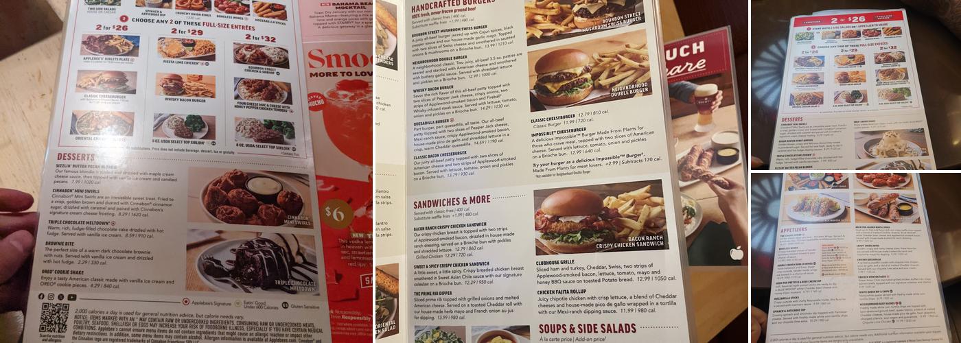 Applebee's Grill + Bar Menu