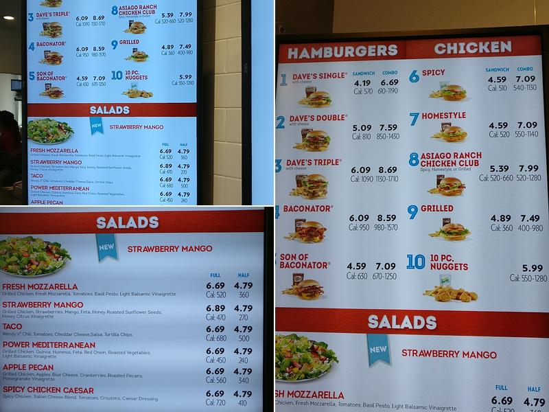 Wendy's Menu
