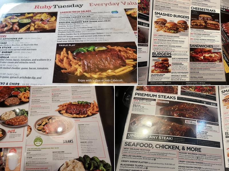 Ruby Tuesday Menu
