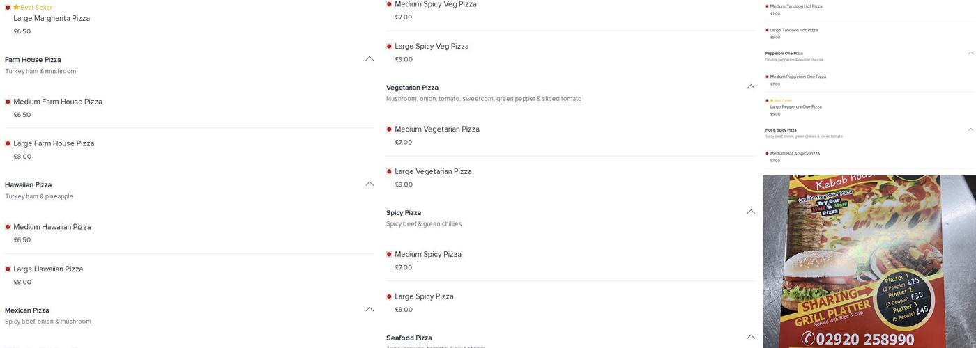 Mamas Kebab House Menu