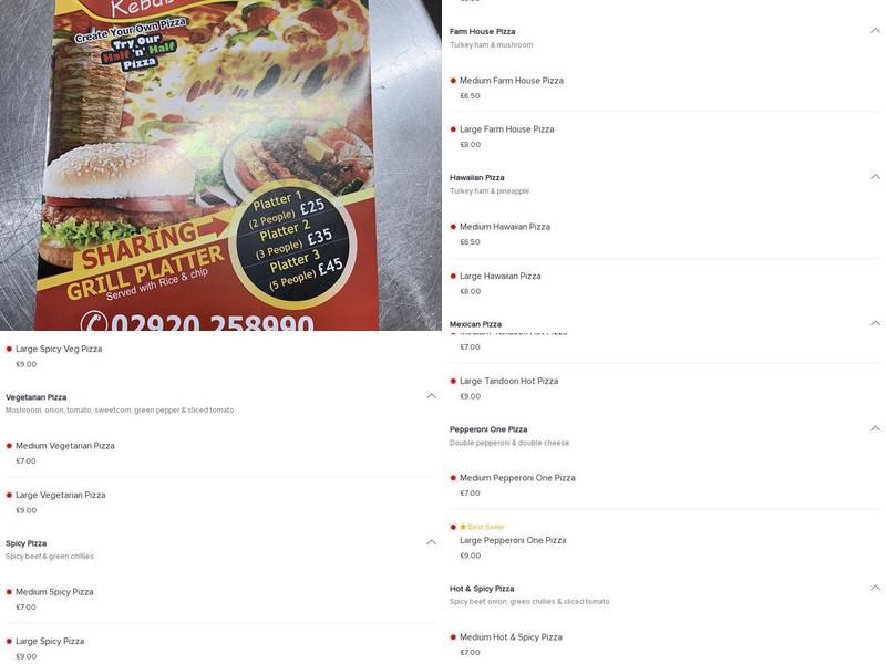 Mamas Kebab House Menu