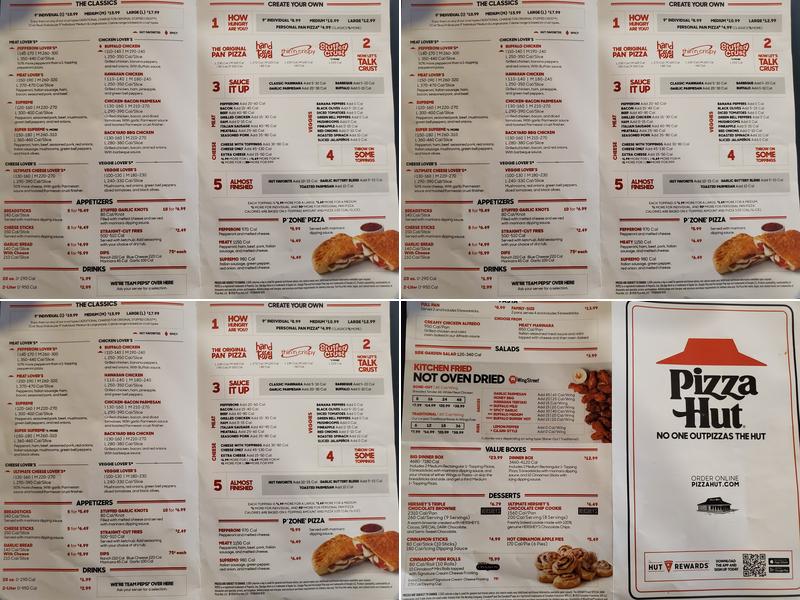 Pizza Hut Menu
