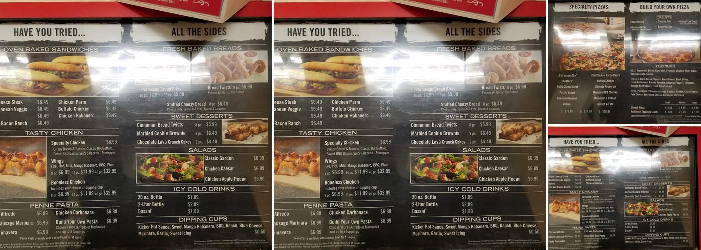 Domino's Pizza Menu