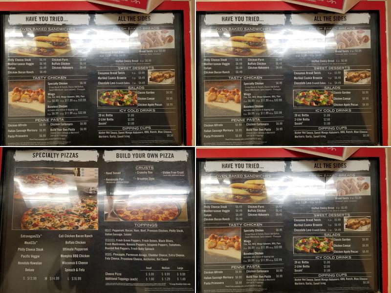 Domino's Pizza Menu