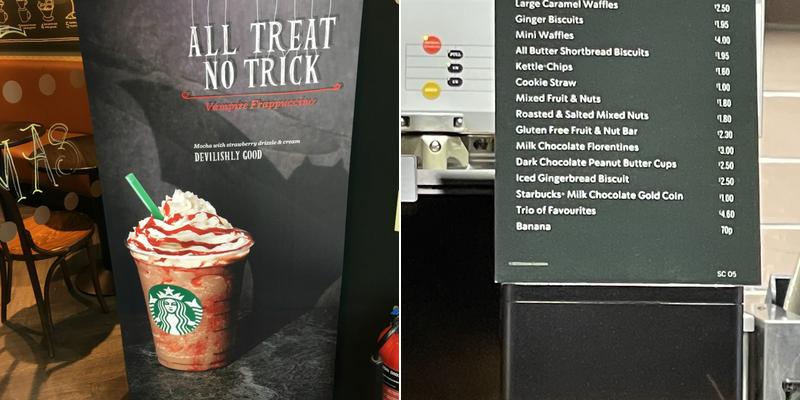 Starbucks Coffee Menu