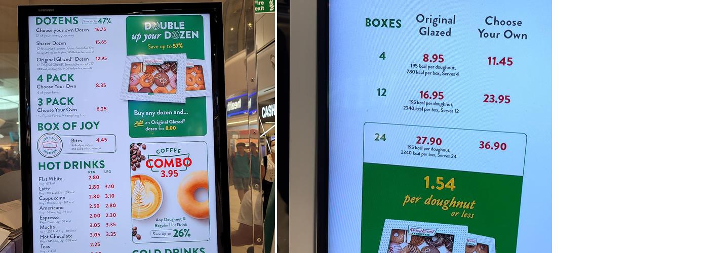 Krispy Kreme Luton Airport: Airside Departures Menu