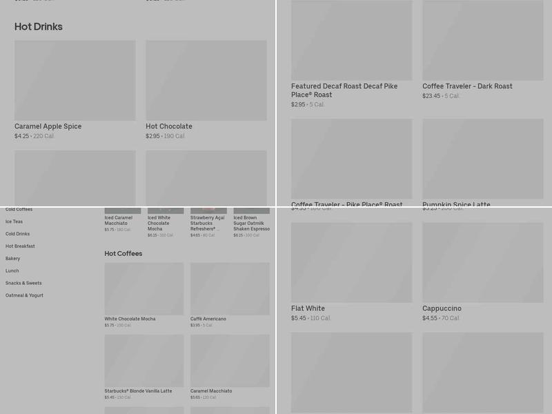 Starbucks Menu
