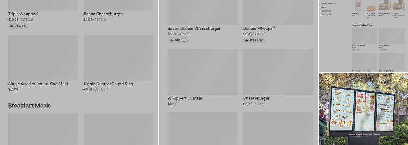Burger King Menu