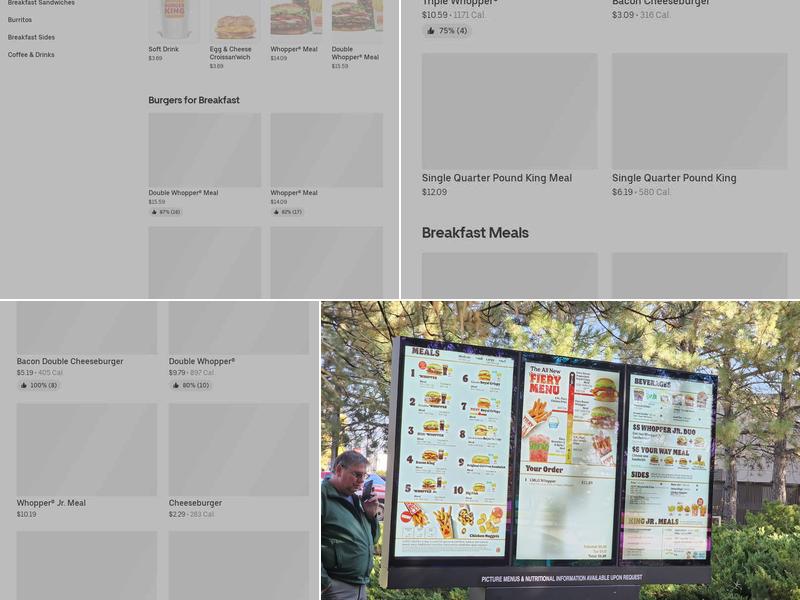 Burger King Menu