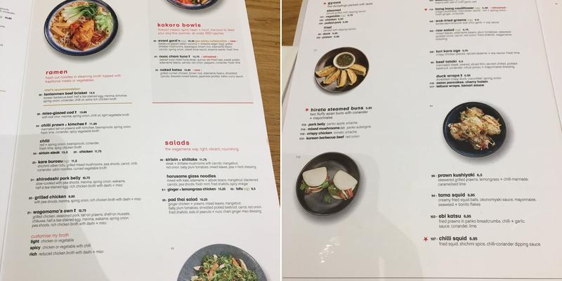 Wagamama Menu