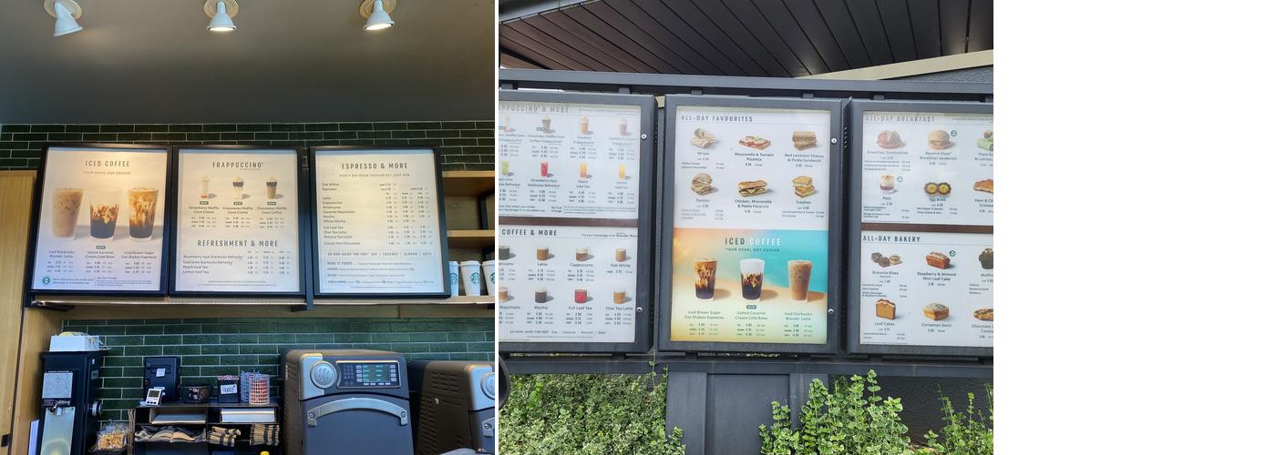Starbucks Coffee Menu