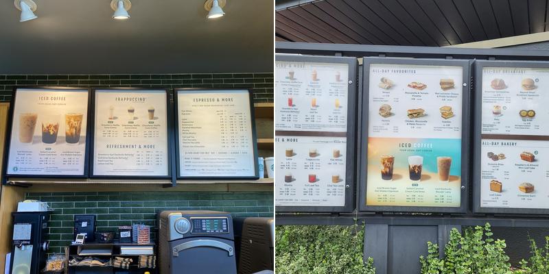 Starbucks Coffee Menu