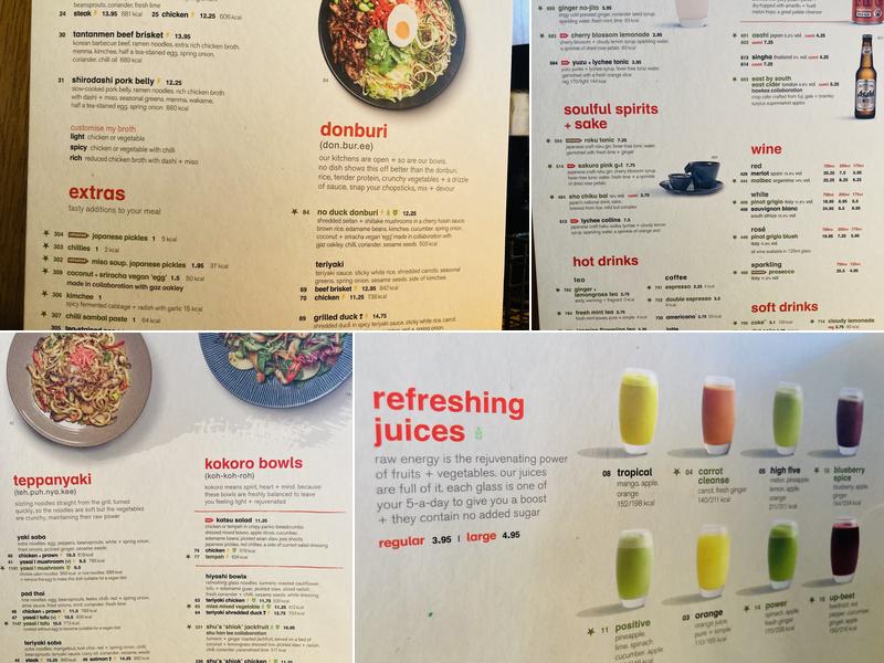 wagamama finchley great north leisure park Menu