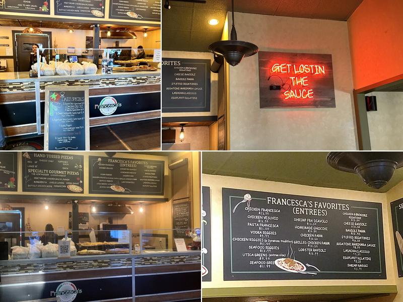 Francescas Pizza Menu