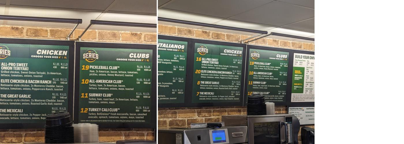 Subway Menu