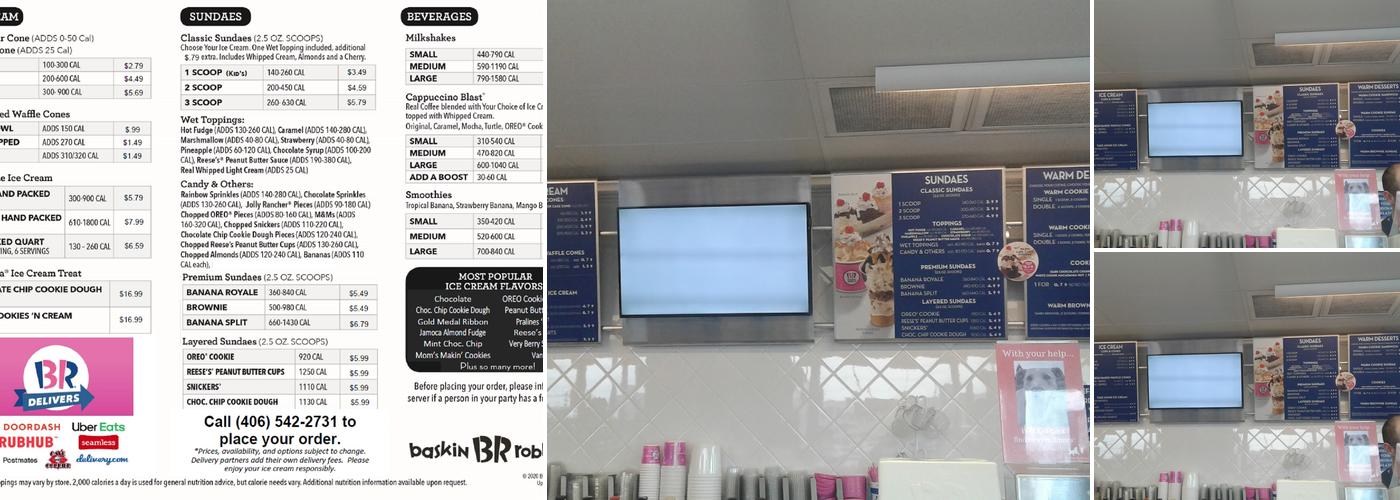 Baskin-Robbins Menu